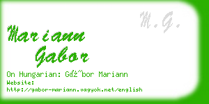 mariann gabor business card